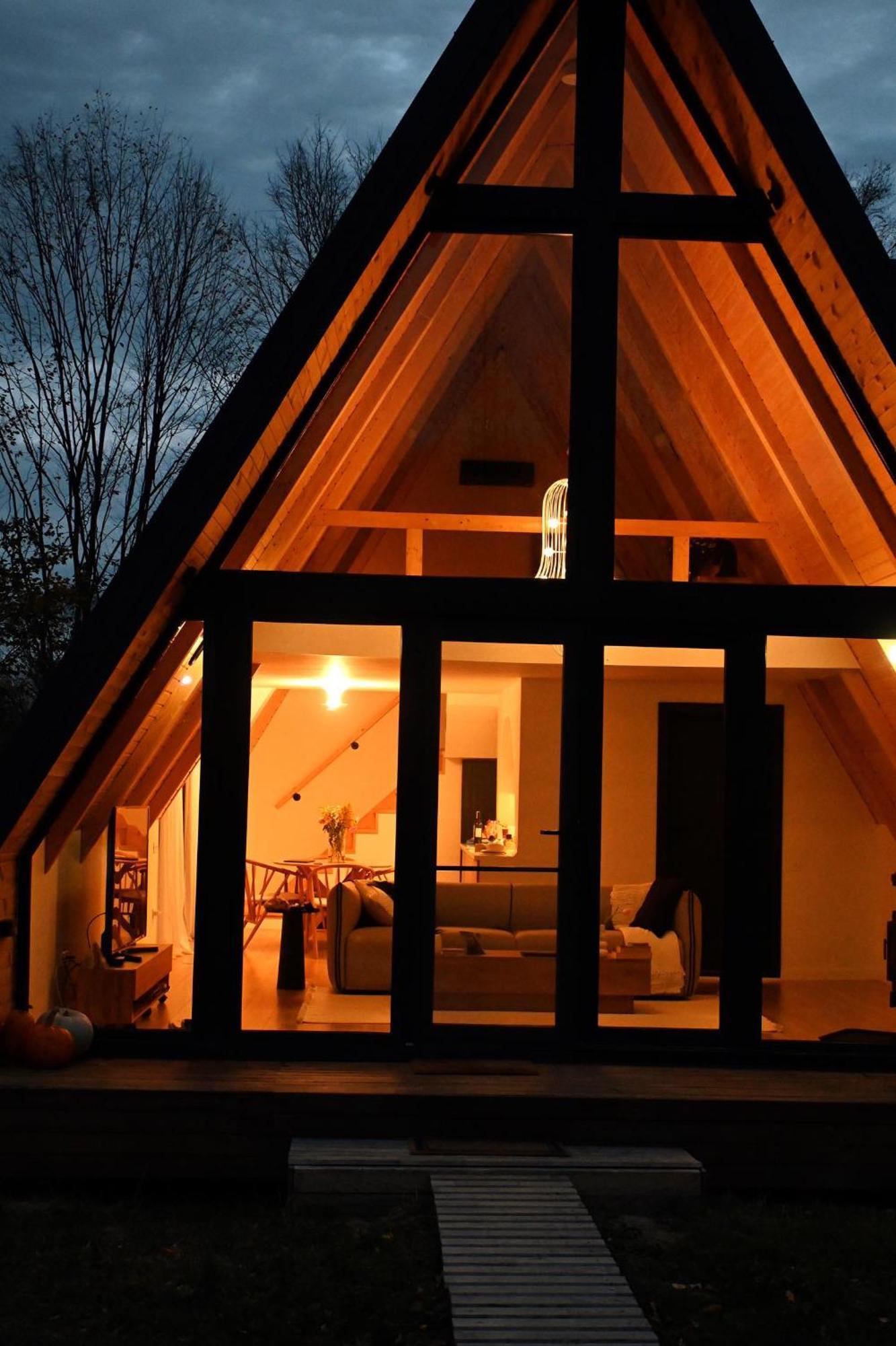 Cabana A-Frame Cricov 9 Valea Lunga-Ogrea Exterior foto